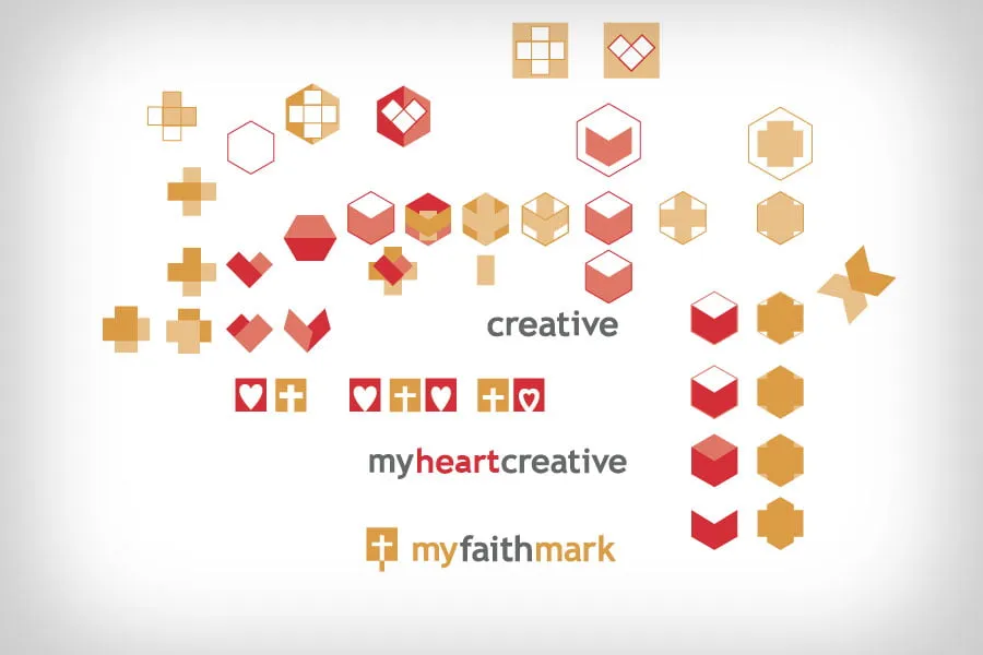 amyellacreative name change - myheartcreative The design metamorphosis of the myheartcreative and myfaithmark logos. There are various versions of the logo and the taglines.