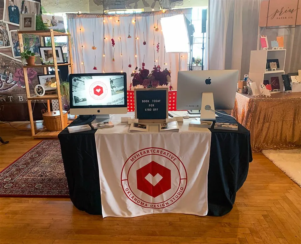 Indie Bridal Show - myheartcreative A booth set-up for myheartcreative OKC wedding photography at the Indie Bridal Show.