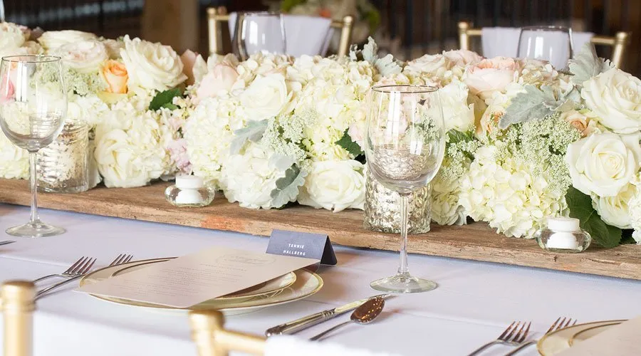 Styled Stationery - myheartcreative A styled guest table for a wedding, complete with a full table setting with place cards and menus.