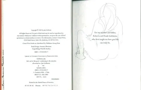 The copyright pages of the book. On the main forward, Amy sketched a figure of a woman sitting down. 