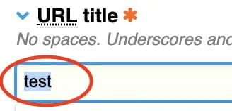 A screenshot showing users how to highlight the URL title to copy it. 