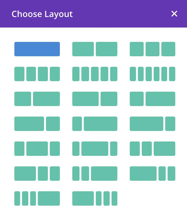 Using Rows on the WordPress Divi Builder - myheartcreative A screenshot showing how to change the column structure if a user clicks the Change Structure icon.