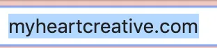 Adding Page Links In EE - myheartcreative A screenshot showing how to copy a URL by highlighting it.
