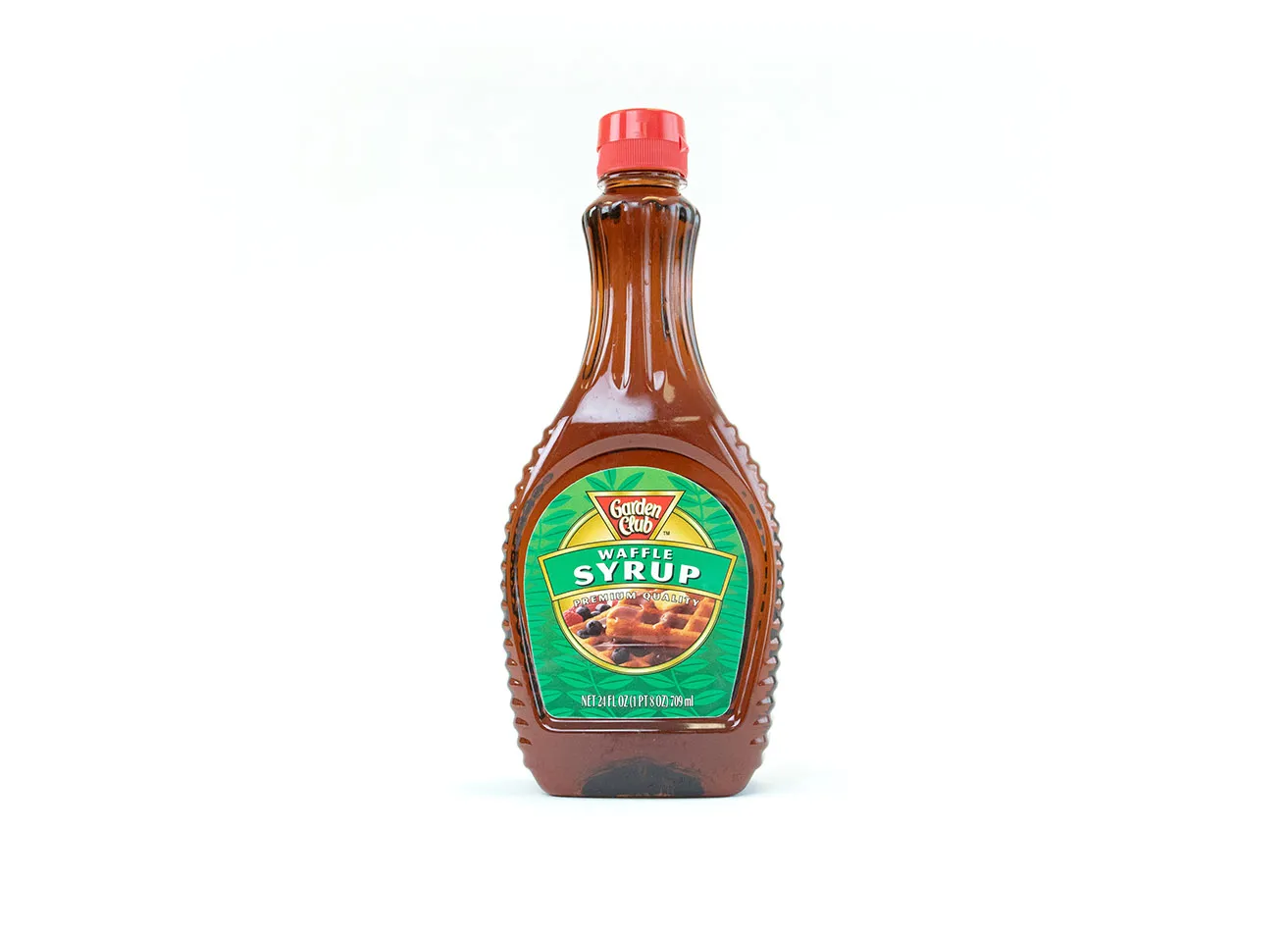 Why You Need OKC Commercial Photography - myheartcreative A bottle of Garden Club Waffle Syrup on a white background for a photography OKC session.