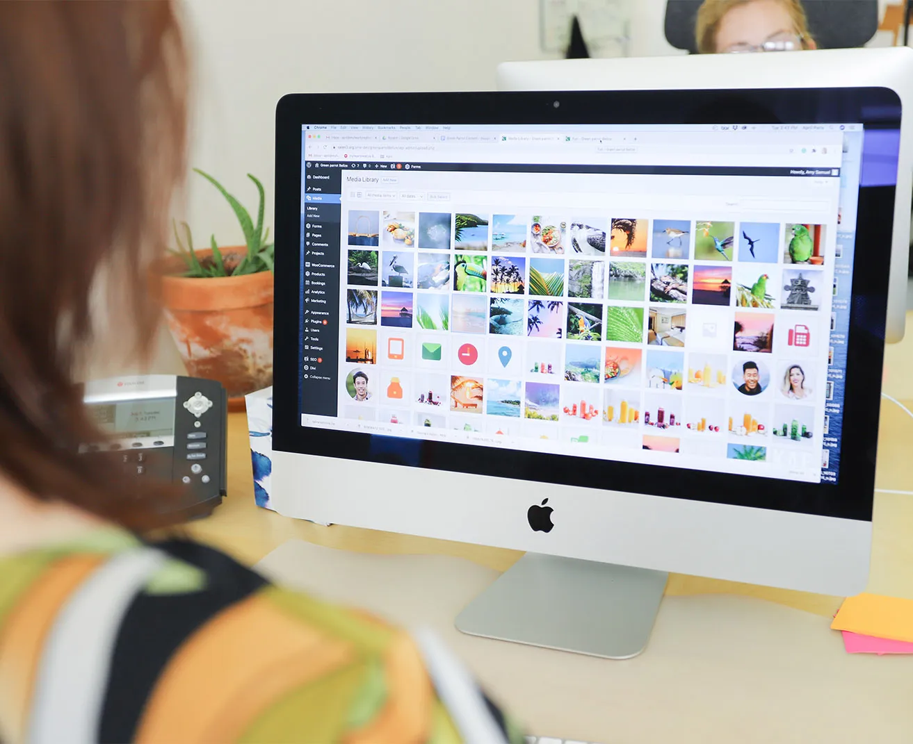 How To Improve Website Loading Speed - myheartcreative April searches through the WordPress media library to find the right picture for a client's website.