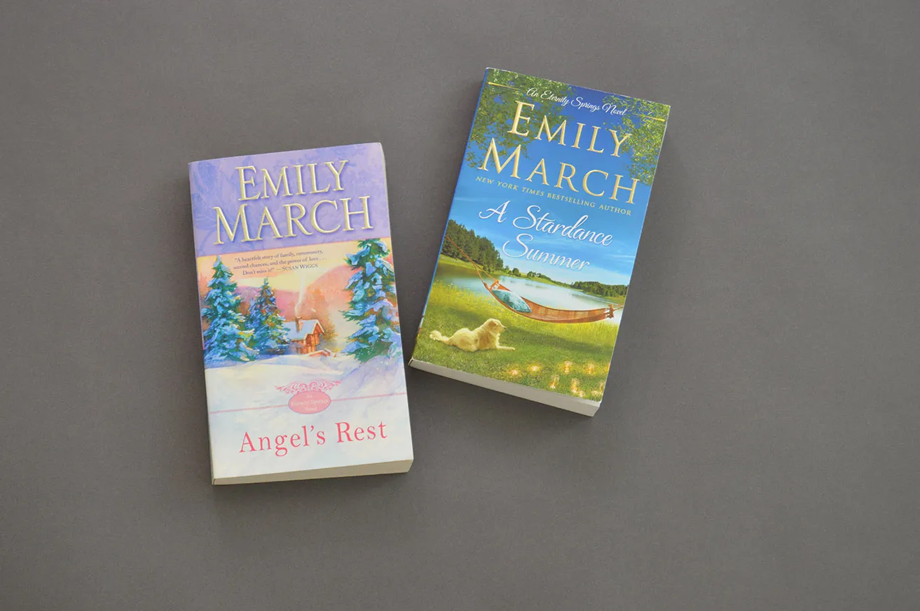 Two books by Emily March: Angel's Rest and A Stardance Summer. 