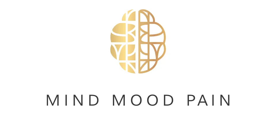 10 Logo Design Trends to Watch for in 2021 - myheartcreative The logo design for Mind Mood Pain. The logo icon is complete with a gold gradient.