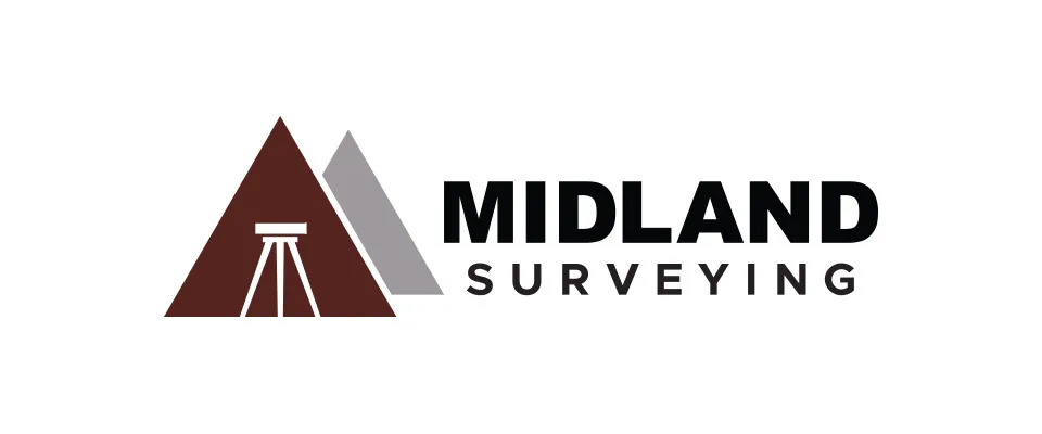 10 Logo Design Trends to Watch for in 2021 - myheartcreative The logo design for Midland Surveying. The logo icon uses negative space to show a surveying tool.