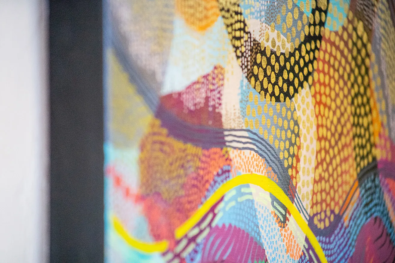 Environment, Time, and Emotion - myheartcreative An up-close look at the lines and spots on Faye Miller's colorful, abstract painting.