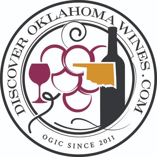 The badge logo design for the Oklahoma Grape Industry Council (OGIC). The logo says, "DiscoverOklahomaWines.com, OGIC Since 2011." 