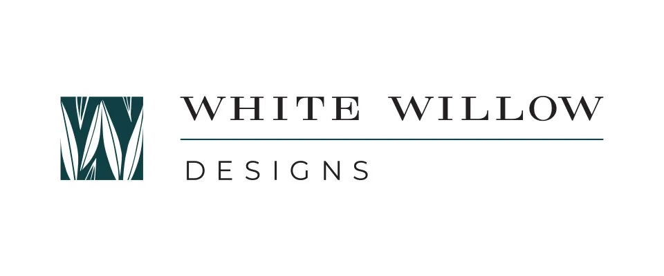 What Are the Graphic Design OKC Trends for 2021? - myheartcreative The logo design for While Willow Designs. The logo icon utilizes nature, as leaves are used to form a W.