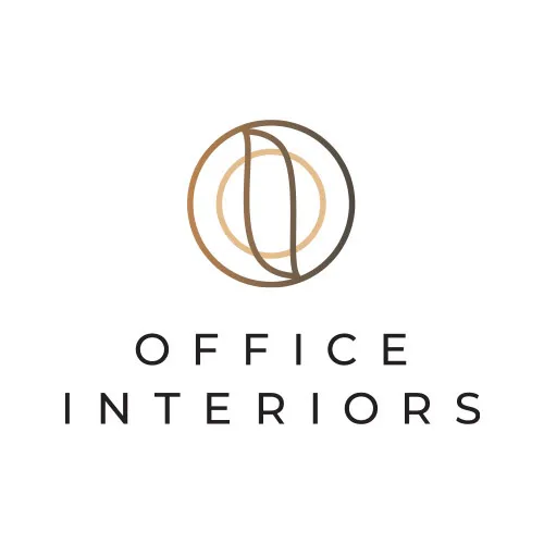 The Office Interiors logo, with the logo icon in a brown gradient color. 