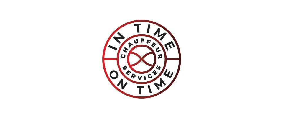 What Is the Future of Logo Design Dallas in 2022? - myheartcreative The logo design for In Time On Time Chauffeur Services. The logo has a gradient that goes from red to black.