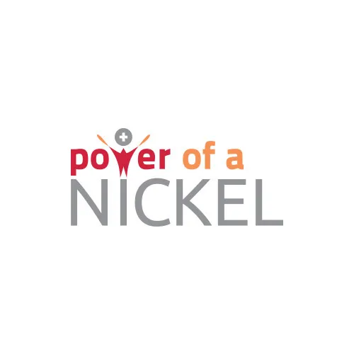 The Power of a Nickel logo with red and orange accents. 