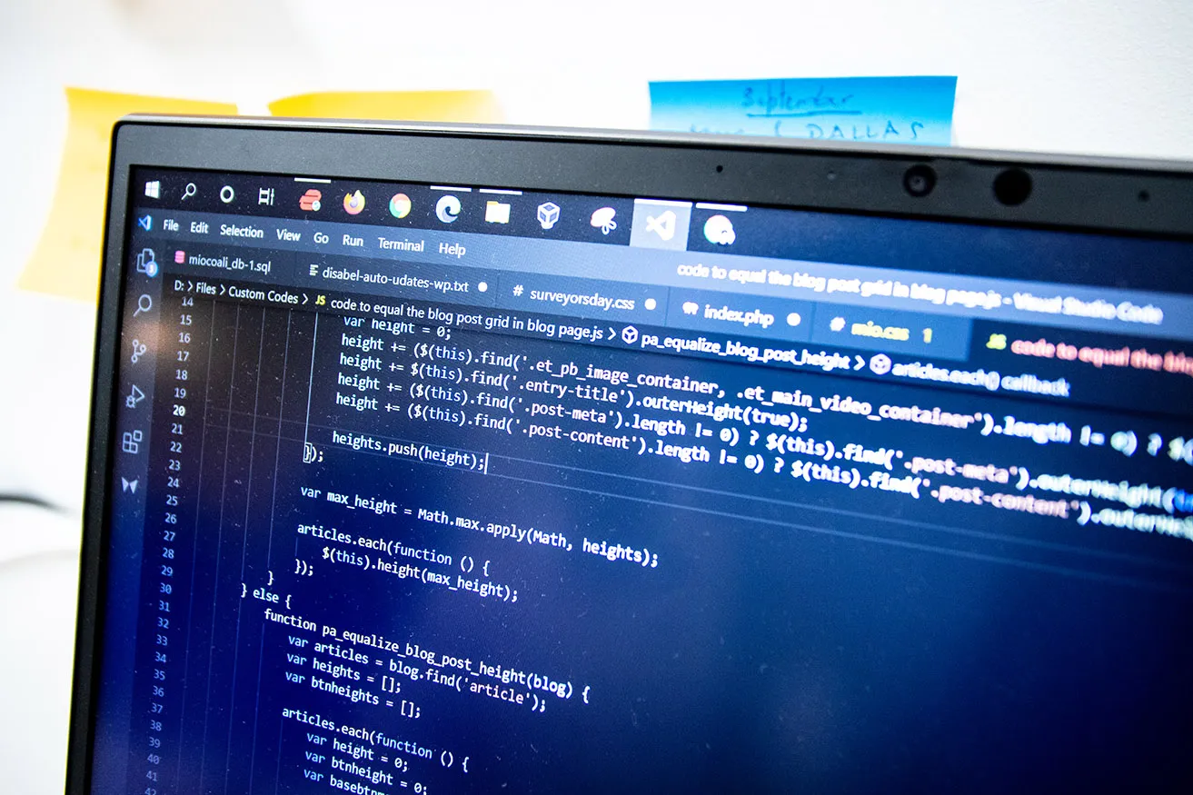 Lines of code that improve functionality on an OKC web design.
