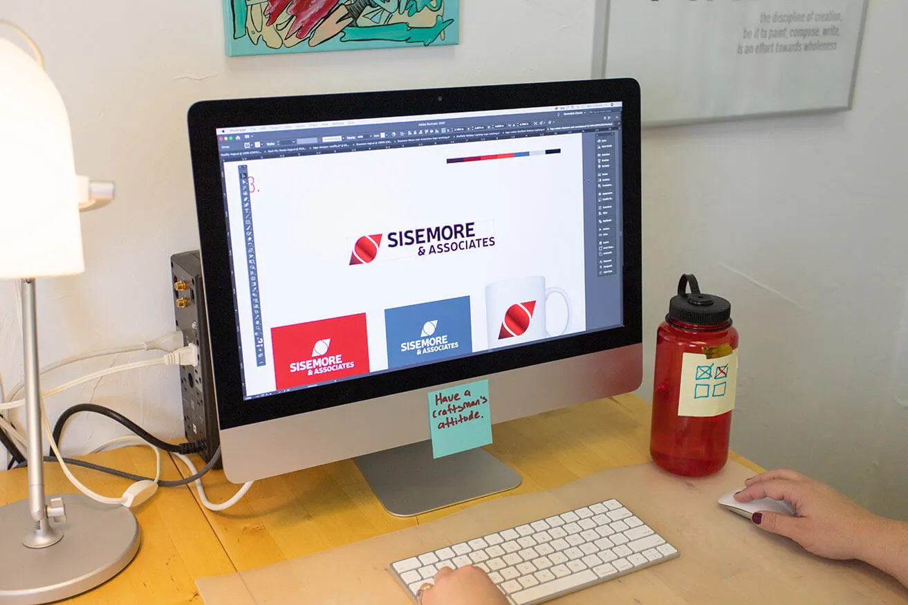 26 Harmonious Logo Color Combinations - myheartcreative The Sisemore & Associates logo using harmonious colors, including red.