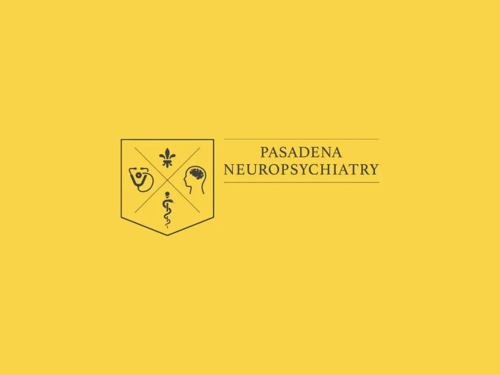 The Pasadena Neuropsychiatry logo on a yellow background. 