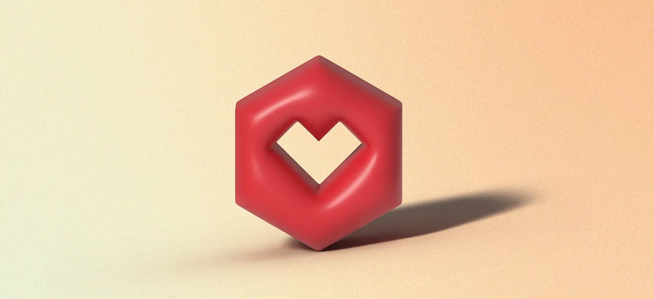 A 3D version of the myheartcreative logo icon, designed by their Oklahoma design team. 