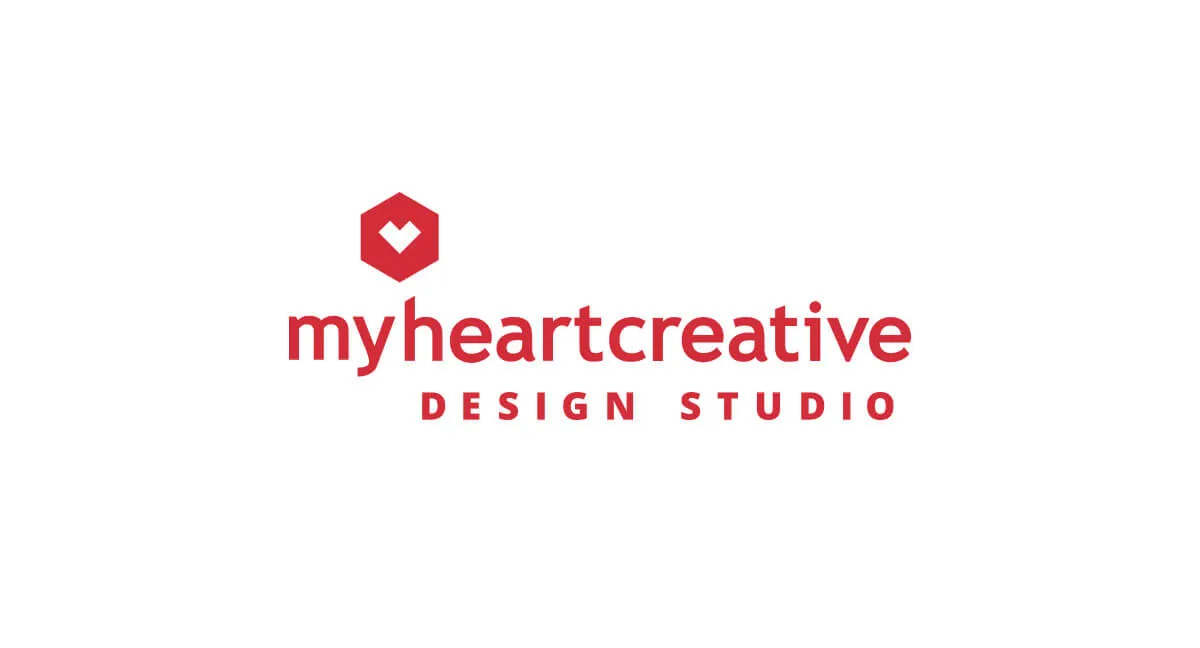 The primary logo for the myheartcreative Design Studio, created with custom graphic design OKC elements. 
