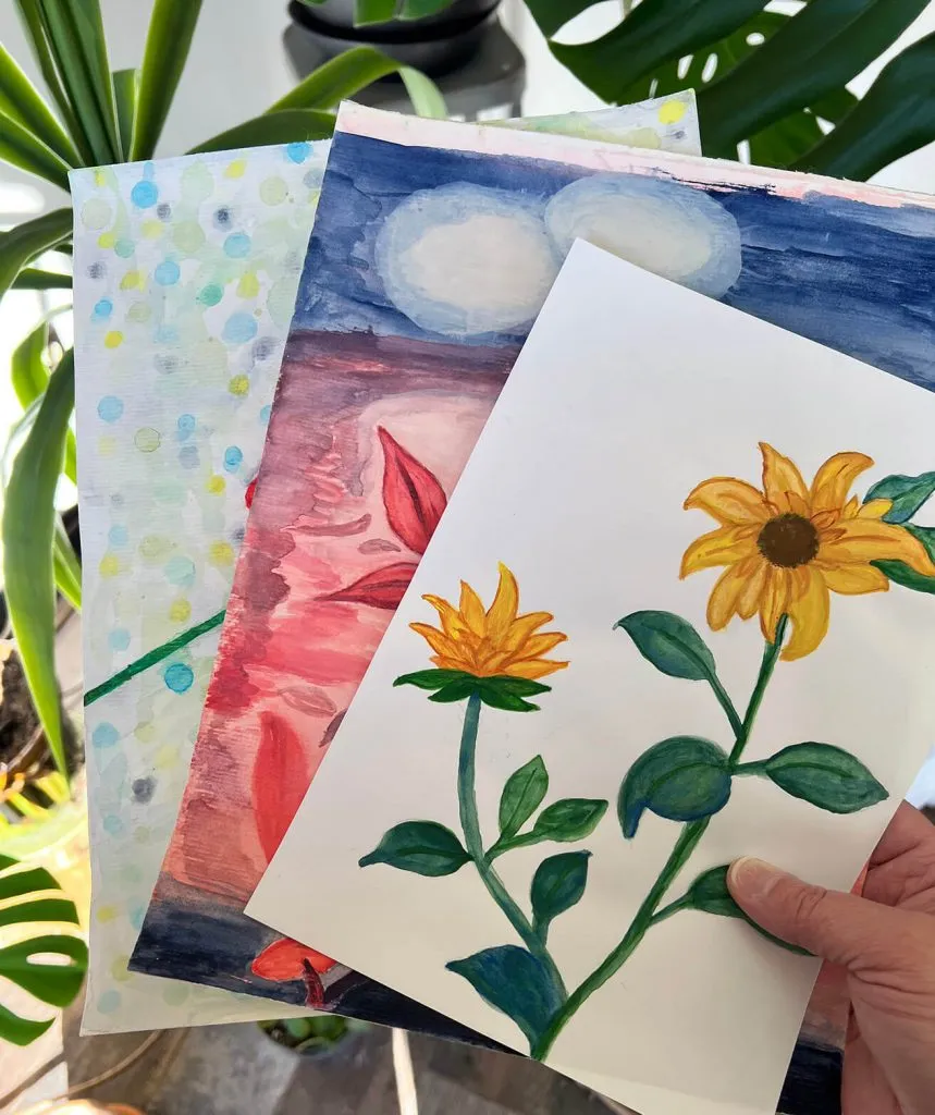 2022: Excelling As An Oklahoma Design Team - myheartcreative Three watercolor paintings painted by April.