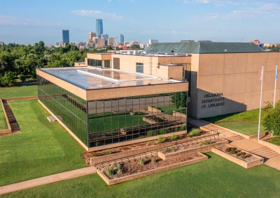 An Oklahoma City aerial photography shot of Oklahoma Department of Libraries
