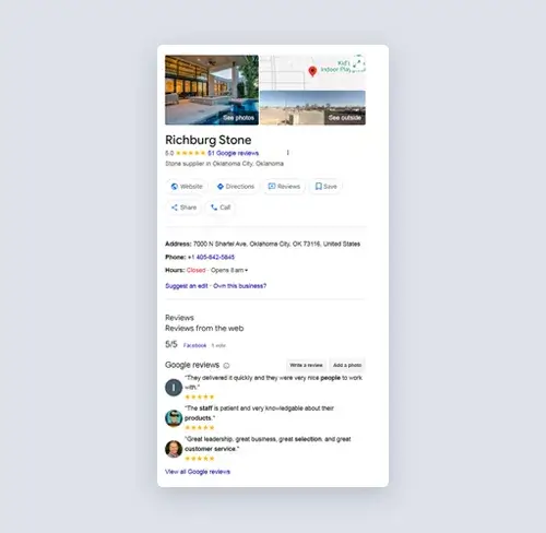 GMB Account Example of Google My Business account