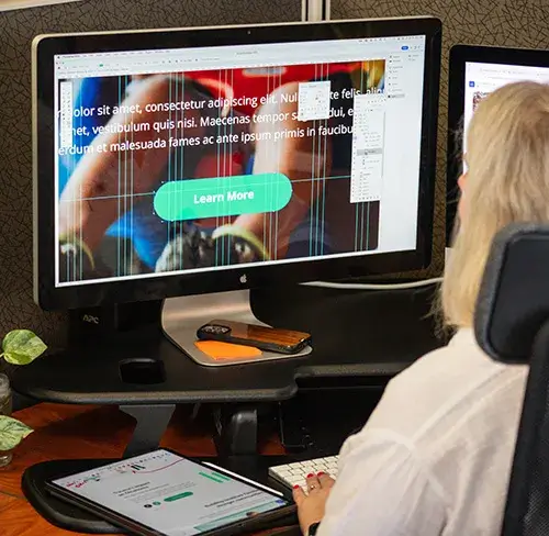 Designer creating accessible website