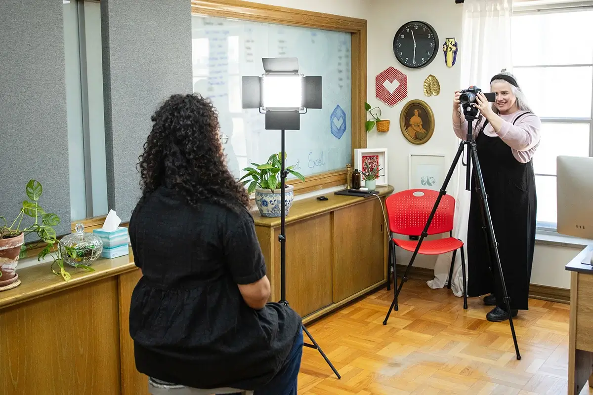 myheartcreative photographer taking headshot in studio