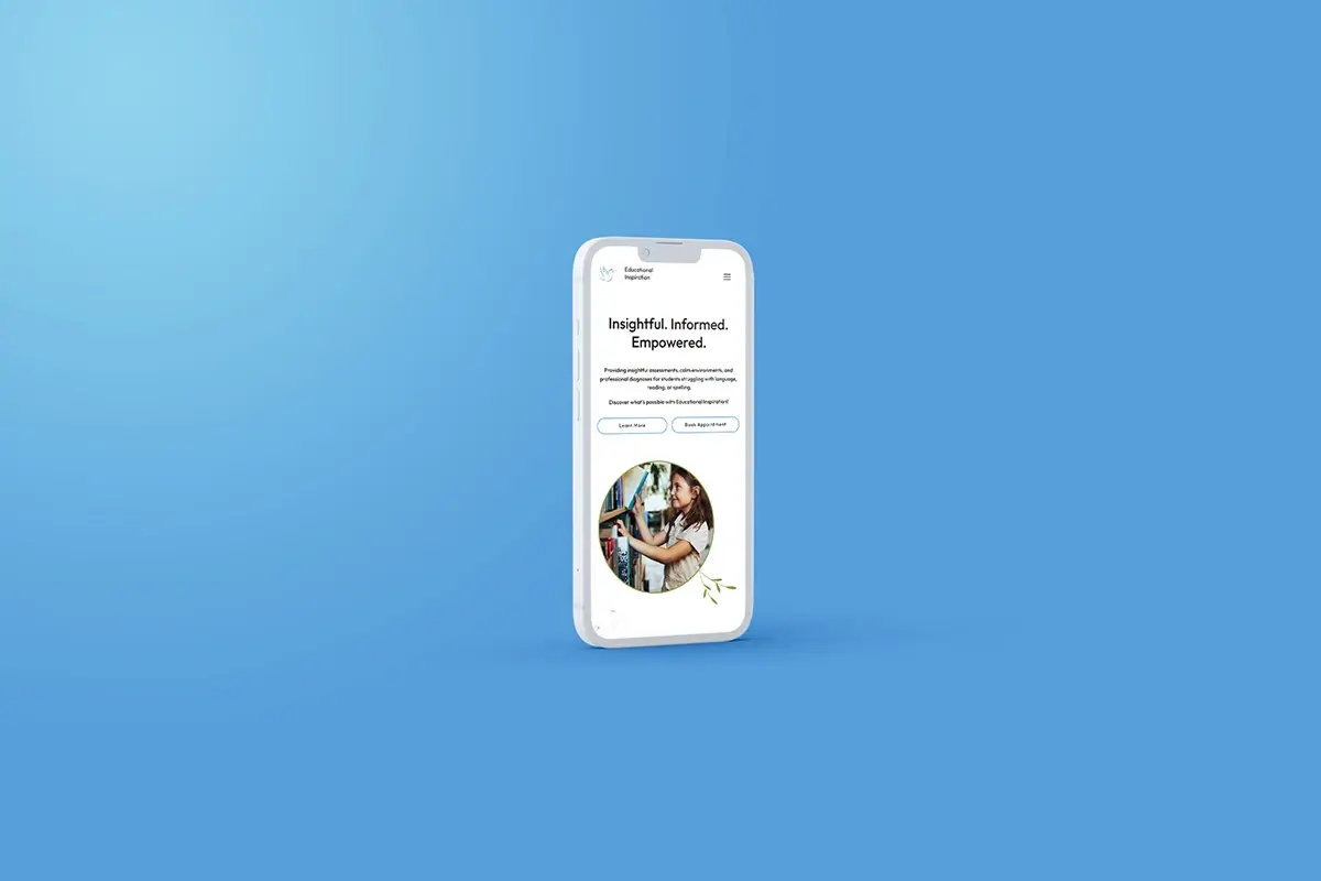 Website displayed on mobile device
