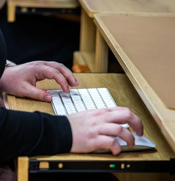 Typing on keyboard