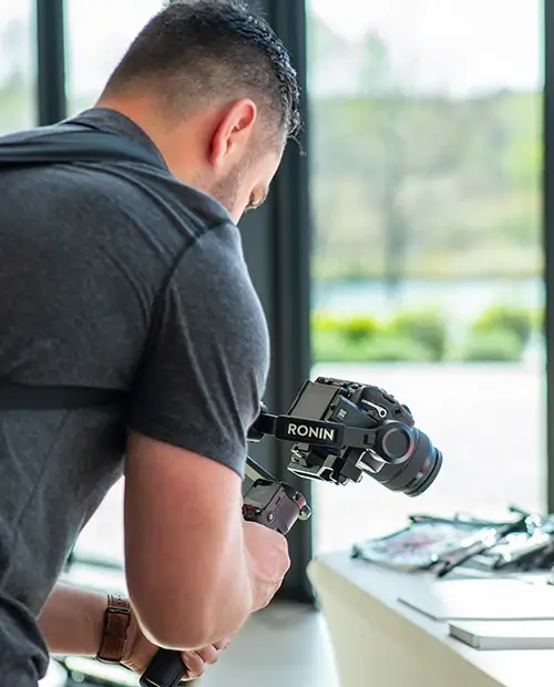 Videographer at indoor event