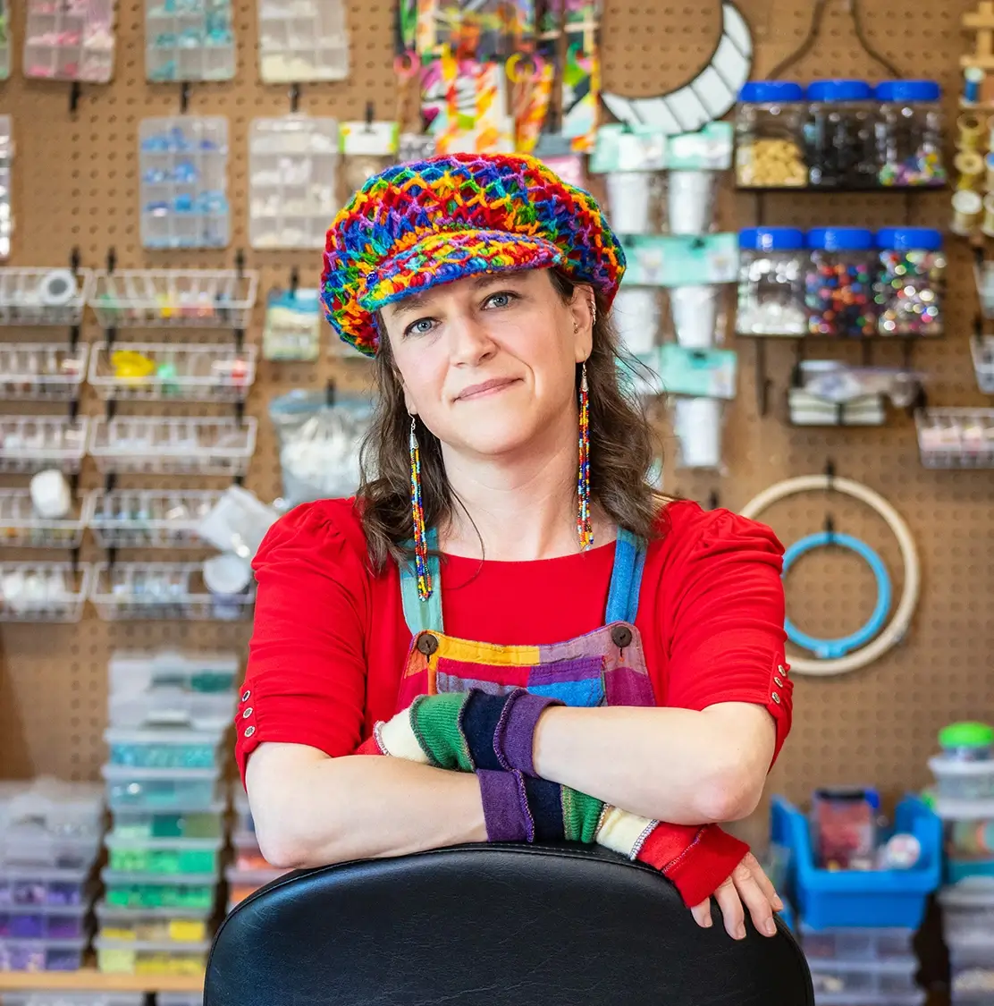 Woman smiling in art studio